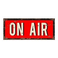 Image of On Air Live Recording Vintage Metal Wall Sign