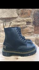 Image of dr martens 1460 Bex Double stitch PLTD black 8 eyelet boots size uk 6/39 NEW