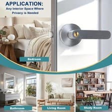 Image of Luxury Home Entry Lever Three-Handle Door Lock Set Bathroom Entrance Passage