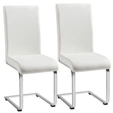 Image of Dining Chairs 2pcs Leather Padded Seat w/Metal Legs Home Kitchen Cafe Furniture