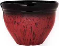 Image of Bell Planter Squat - 23cm or 31cm - Red Orange or Blue - Garden Patio Flowers