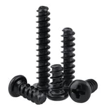 Image of NO 1.2 1.4 1.7-4 POZI PAN / ROUND HEAD SELF TAPPING SCREWS FLAT TAIL STEEL BLACK