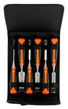 Image of Bahco 6 Piece ERGO Precision Hand Wood Chisel Set In Wallet 6-32mm, 424P-S6-PP