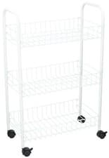 Image of 3 Tier Storage Trolley Cart on Wheels Kitchen Bathroom Laundry Narrow Space Rack