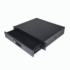 Image of 1U 19" 370mm Locking Storage Drawer Network Data Cabinet Flight Case Server Rack