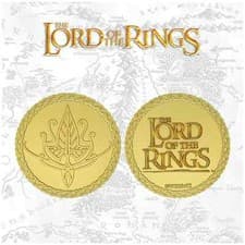 Image of Lord Of The Rings 24K Gold Plated Elven Medallion + Display Stand & Map Limited