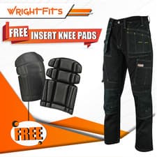 Image of Mens Work Trousers With Insert Knee Pads Cargo Combat Holster Pocket Workwear UK