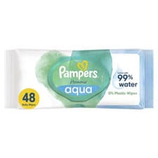 Image of Pampers Harmonie Aqua Baby Wipes 14x48 Plastic Free Sensitive Skin 99% Water Fre
