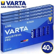 Image of 40x Varta AAA Industrial Alkaline Batteries LR03, MN2400, MICRO MINI - 06/2033