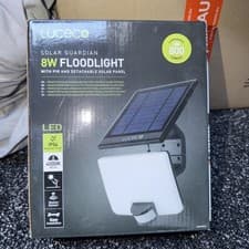 Image of Luceco LED Solar Guardian Floodlight With PIR & Detachable Solar Panel 8w/800lm