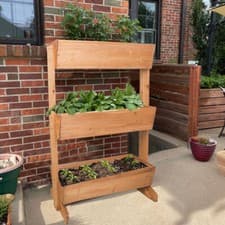Image of Rustic Vertical Raised Garden Bed 3 Tiered Planter Stand Legs Support Grow Box