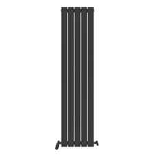 Image of Radiator Vertical Designer Single Flat Panel Slimline Heating Anthracite White