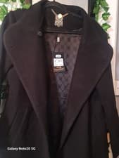 Image of BIBA Coat Ld00 Black Size Small Brand New Wit Tags Size 10. belt missing