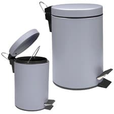 Image of 3 LITRE SMALL PEDAL BIN BATHROOM KITCHEN TOILET RUBBISH - GREY
