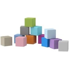 Image of HOMCOM 12 PCs Soft Play Blocks Soft Foam Toy Blue
