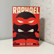 Image of TMNT Raphael BST AXN Action Figure IDW Comic Set Teenage Mutant Ninja Turtles