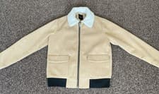 Image of Ladies New Look Petite Camel Fur Collar Bomber Jacket Size UK 10