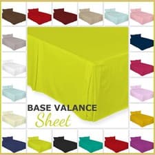 Image of Base Valance Sheets Polycotton Plain Box Pleated Platform Bed Sheets in All Size