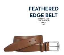 Image of Johnston & Murphy Mens Feathered Edge Belt * Tan size 38. New with tags 👍