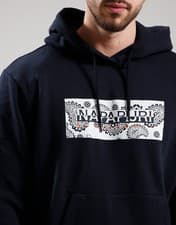 Image of Napapijri Sweatshirt - Napapijri Andesite Hooded Sweat - Black Size - Large