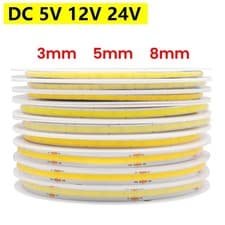 Image of COB LED Strip Light Flexible High Density 320-528LEDs/m 5V-24V UK Stock