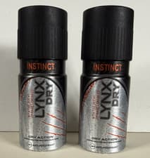 Image of 2 CANS LYNX INSTINCT DRY ACTION 24HR ANTI-PERSPIRANT SPRAY 150ML x 2