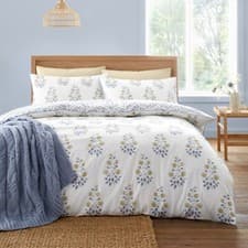 Image of Bianca Eloise Floral 230TC 100% Cotton Reversible Duvet Cover Bedding Set Blue
