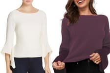 Image of Size 14 Ladies New Flared cuff Long Sleeve Jumper Slash Neck Read Description