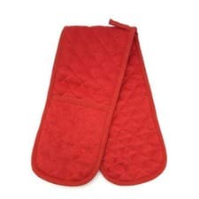 Image of Butcher Stripe Heat Resistant Double Oven Gloves Quilted Pinstripe Kitchen Mitts