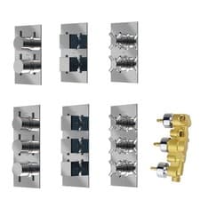 Image of Concealed Thermostatic Shower Mixer Valve 1 / 2 / 3 Way Outlet Chrome Brass