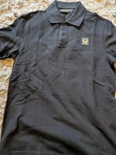 Image of Mens Black Belstaff Polo Top Size Small Brand New In Package