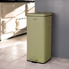 Image of Charles Bentley 30L Square Retro Kitchen Pedal Bin Sage Green