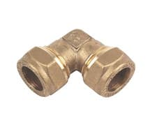Image of Brass Compression Elbow Bend 15mm - Pack of 10 Plumbing Water Gas
