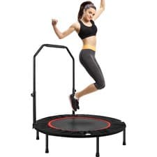 Image of Foldable Fitness Trampoline Rebounder Indoor/Outdoor Fitness Body Exercise