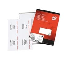 Image of 5 Star Office Multipurpose 4/sheet Labels Laser Copier and Inkjet, 100xA4