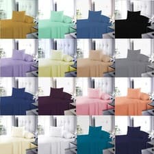 Image of Full Flat Sheet Bed Sheets 100% Poly Cotton Single Double King Super King Size