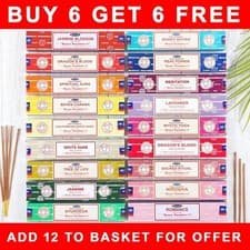 Image of SATYA INCENSE STICKS Genuine NAG CHAMPA 15g Packs Mix Scents Joss Insence