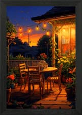 Image of Cozy Home Pixel Art Framed Wall Art Poster Canvas Print Picture