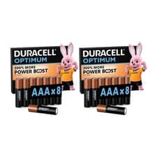 Image of 16x Duracell Optimum AAA 1.5V Alkaline Batteries MX2400 Everyday Power