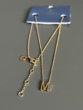 Image of Z By Accessorize Gold Plated Initial ‘M’ Necklace - New With Tags