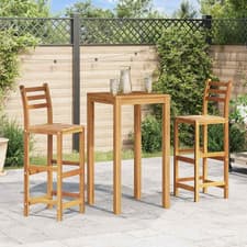 Image of Bar stools Set of 2 Solid acacia wood 75cm seat height Natural pair 42x36x110cm