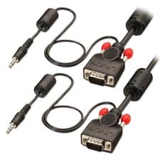Image of Premium VGA & Audio Cable Black LINDY 2mtr