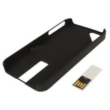 Image of New 2 in 1 iPhone 4 Black Back Case With Bult-in White 8GB USB Slim Flash Drive