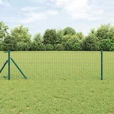 Image of Fence with Posts Green 0.8 x 10 m Steel vidaXL