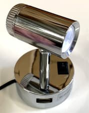 Image of LED Spotlight Reading Lamp Chrome 12V with Double USB Caravan & Motorhome LEDL10