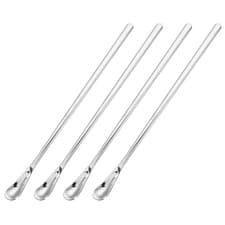 Image of 4Pcs 7.6" Stainless Steel Mixing Spoon Cocktail Stirrer Stirring Spoon Silver