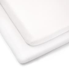 Image of Clair de Lune 2 Pack Fitted Jersey Cotton Cot Sheets 60 x 120 cm (White)