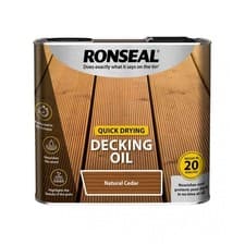 Image of Ronseal Quick Drying Decking Oil 5Ltr Recoat 20Mins Clear Oak Natural Cedar