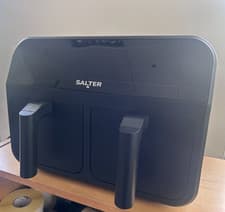 Image of Salter Dual Air Fryer 7.4L Non-Stick Double Drawer LED Display Family Size