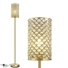 Image of GyroVu Gold Floor Lamp Elegant Crystal Floor Lamp Modern Standing Lamp with